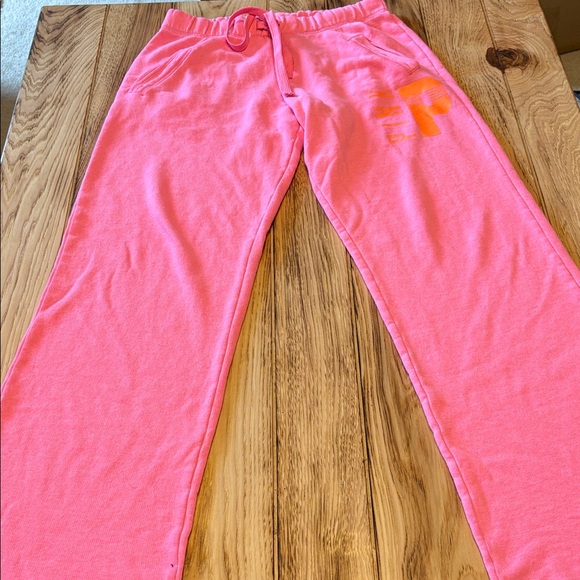 Victoria's Secret Bright Pink Bottoms with orange iconic logo - Picture 2 of 6